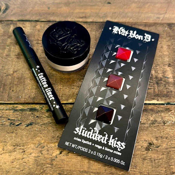 Kat Von D Other - Kat Von D Lock-it setting powder Tattoo liner and lipstick kit